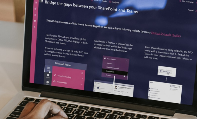 News Agent SharePoint site homepage on a screen